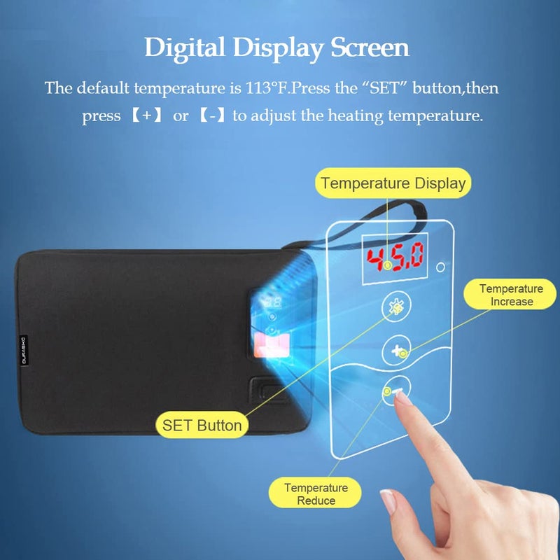 DURASIKO Portable USB Car Wipes Heater Warmer with Digital Display Screen,5V/10W Baby Wipes Thermostat Heating Bag,Heating Temperature Adjustable,Up to 80Pcs Wipes Capacity,for Car/Home/Travel/Camping - Image 4